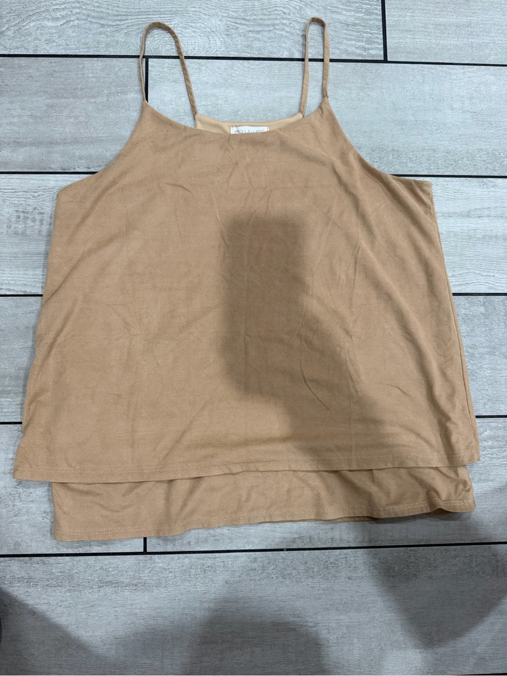 Stella Luce Camel Layered Spaghetti Strap Cami